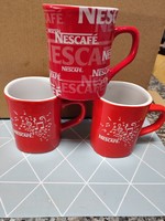 Nescafé feliratos piros kávés bögrék