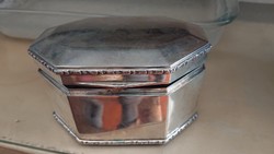 Ezüst oktogonális art deco cukordoboz  (1929 - 1941 k.)