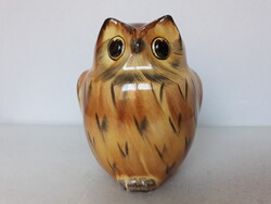 Óriás duci bodrogkeresztúri kerámia bagoly, 13,5 cm