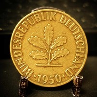 Németország 5 pfennig, 1950, „F” pénzverde – Stuttgart B09B2