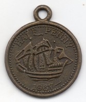 Nagy-Britannia 1/2 penny, 1967, medál