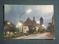 Képeslap,Gyöngyös,Lenin út,Szovjet hősi emlékmű,park látkép részlet, 1965-