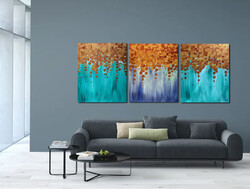 JMModernAbstract GOLDEN SKY 150X60 cm-es kortárs festmény feszített vásznon