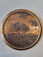Bronz kisplasztika lovakkal