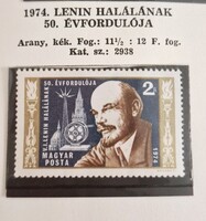 Lenin halálának 50. évfordulója 1 db postatiszta bélyeg, 1974-es kiadás,hibátlan