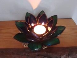 Ha a KÉK mesélni tudna- LÓTUSZVIRÁG Tiffany  mécsestartó, spirituális ajándék