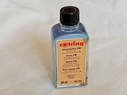 ROTRING 585 292 Reinigungsmittel FK 50 ml tisztító folyadék üveg flaska tartalmával retro