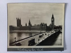 Régi fotó London Westminster híd-régi autók- villamos c1938 - 9x7 cm