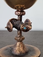 Muharos Lajos iparművészeti bronz/réz kehely 14,5 cm