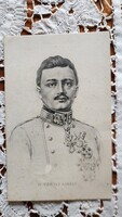 IV. KÁROLY KORONÁS MAGYAR APOSTOLI KIRÁLY HABSBURG 1916 KORONÁZÁSI BÉLYEG + PECSÉT  FOTÓ LAP KÉP