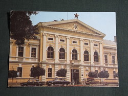 Képeslap,Gyula,Városi Tanácsháza,Polski,Volga autó látkép,részlet, 1982-