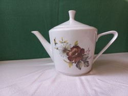 Alföldi porcelán teakiöntő barna rózsa mintával