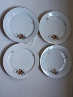 Alföldi porcelán lapos tányérok barna rózsa mintával