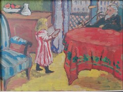 Olaj karton festmény - Rónai szignóval