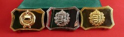 Magyar katonai egyenruhához  övcsat 3 fajta.(3db.) Tökéletes, nem használt állapotban.
