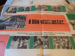 MHSZ plakát , / Magyar  Honvédelmi Szövetség   , A honvédelemért   68 x 48 cm