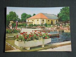 Képeslap,Gyula,Várfürdő,strand,medence látkép,részlet, 1965-