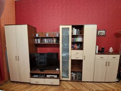 4 elemes nappali szekrény, szekrénysor polccal - ALKUDHATÓ