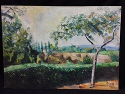 Monos József - Délutáni napsütés olaj, farost festmény 50x70 cm