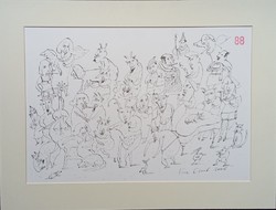 Für Emil: A bárzongorista vastag bankettje  - eredeti grafika 2006-ból!