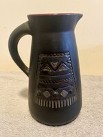 Festett cserép korsó/kiöntő - 18 cm