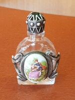 Retró mini parfümös üveg porcelán képpel