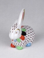 1U329 Garden mintás Hollóházi porcelán nyúl 7.7 cm