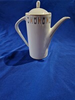 Hollóházi Art Deco porcelán kávés kanna kiöntő