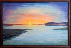 Balaton, Prima díjas művésztől.Siófoki látkép. 60x90 cm -es, tanúsítvánnyal Károlyfi Zsófia (1952-)