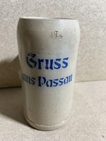 Régi német keráma korsó" Gruss aus Passau". 3705