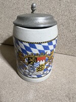 Régi német fedeles kerámia korsó, "Bayern". 3698