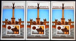 EI42sk3 / 1996 HUNGÁRIA 1100 emlékív  fogazott  3 egymás követő sorszám
