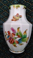 Jelzett herendi lepkés Viktória királynő mintás finomporcelán váza hibátlan állapotban