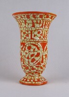 1T478 Jelzett iparművészeti Gorka Géza kerámia váza 18.5 cm