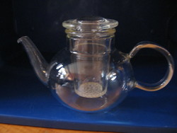 Retro, art deco jénai üveg Wagenfeld 1/4 l teás kancsó