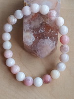 Top minőségű pink Opál karkötő 8 mm-es szemekből