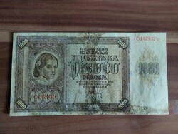 Horvátország, 1000 Kuna, 1941-ből