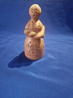 Homolya kerámia nő anya  mama gyermekével figura nipp