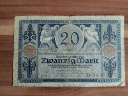 Németország, Birodalmi Márka, 20 Márka, 1915