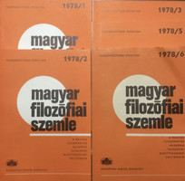 Magyar Filozófiai Szemle - A Magyar Tudományos Akadémia Filozófiai Bizottságának folyóirata (Huszonkettedik évfolyam) 1978 / 1,2,3,5,6 (5 szám) - Balogh István (szerk.), Görgényi Ferenc (szerk.), Vereczkei Lajos (szerk.)