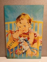 Retro hangulatú Nestlé fém reklámtábla , mérete:59x39 cm.