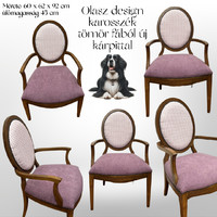 Olasz design karosszék tömör fából új kárpittal