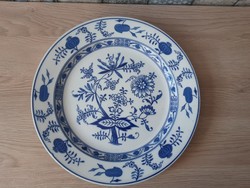 Nagyméretű (33 cm) kék hagymamintás Villeroy & Boch (Dresden) kínálótál, dísztál