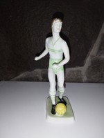 Kézzel festett Hollóházi focista porcelán