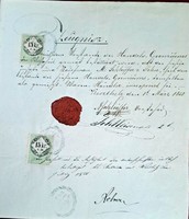Keszthely 1858 viasz pecséttel. Mérete: 21x24 cm.