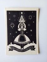 ZA601.8 Boldog karácsonyt kíván Erzsók  linó - kisgrafika N. Török János  1938