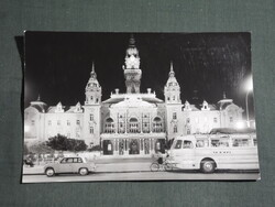 Képeslap,Győr,Városi Tanácsháza,Városháza,tér,MÁVAUT Ikarus autóbusz látkép,részlet,1968-