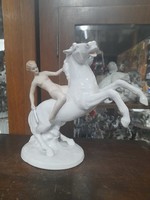 Német,Germany Wallendorf Lovas Amazon Akt Porcelán Figura.23.5 cm.