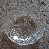 Osztott, kristály kínáló tál