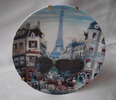 Limoges francia dísztányér (Eifel torony,lovas kocsi)